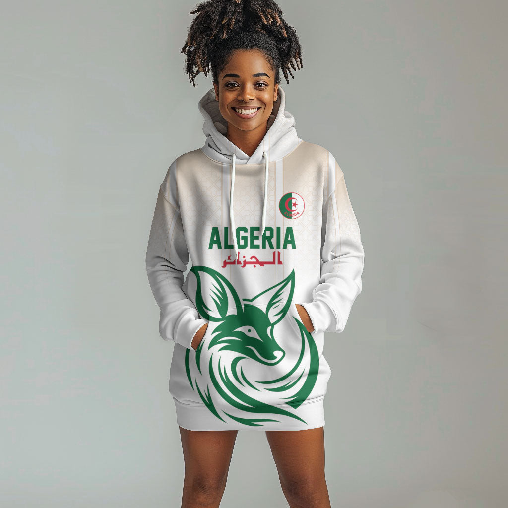 Custom World Football 2026 Algeria Hoodie Dress Les Fennecs Desert Fox Pride