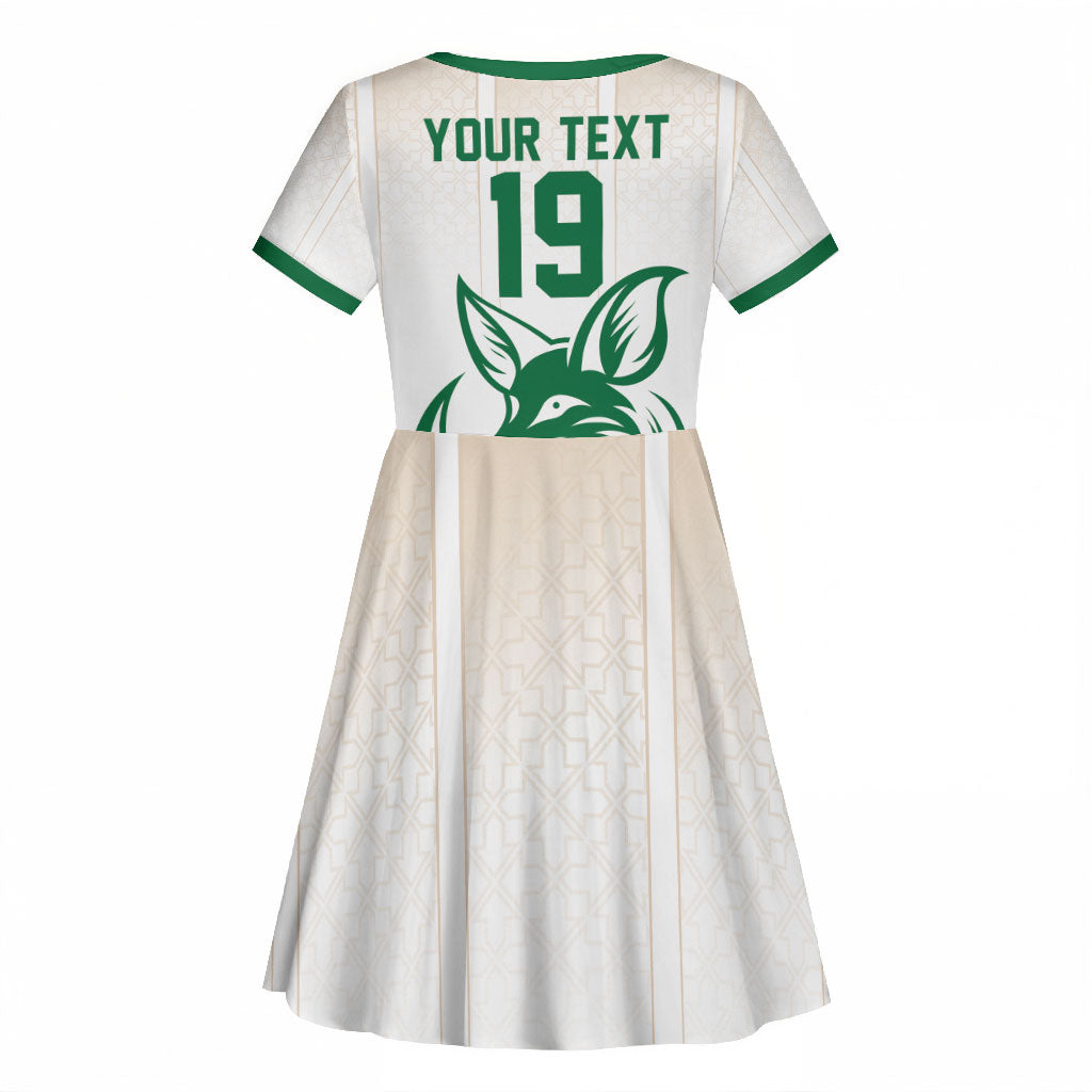 Custom World Football 2026 Algeria Kid Short Sleeve Dress Les Fennecs Desert Fox Pride