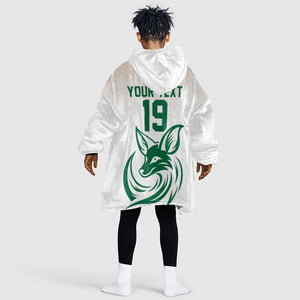 Custom World Football 2026 Algeria Kid Wearable Blanket Hoodie Les Fennecs Desert Fox Pride