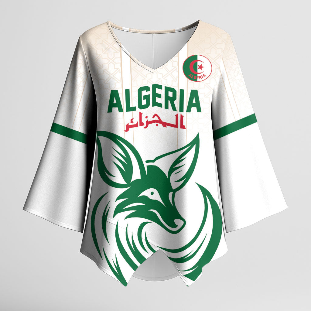 Custom World Football 2026 Algeria Kimono Sleeve Blouse Les Fennecs Desert Fox Pride