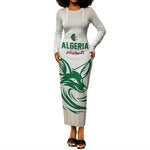 Custom World Football 2026 Algeria Long Sleeve Bodycon Dress Les Fennecs Desert Fox Pride