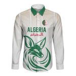 Custom World Football 2026 Algeria Long Sleeve Button Shirt Les Fennecs Desert Fox Pride