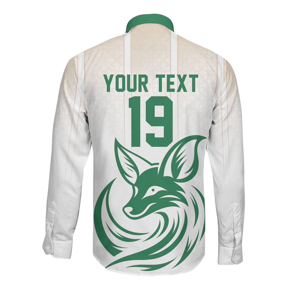 Custom World Football 2026 Algeria Long Sleeve Button Shirt Les Fennecs Desert Fox Pride