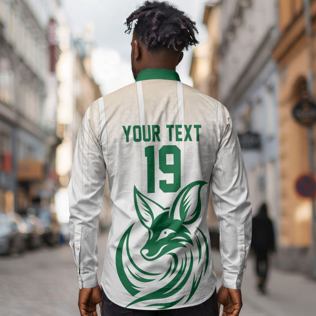 Custom World Football 2026 Algeria Long Sleeve Button Shirt Les Fennecs Desert Fox Pride