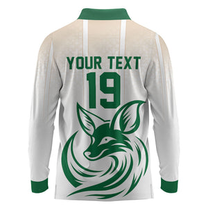Custom World Football 2026 Algeria Long Sleeve Polo Shirt Les Fennecs Desert Fox Pride