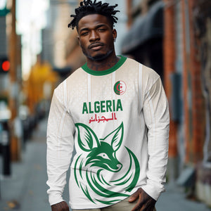 Custom World Football 2026 Algeria Long Sleeve Shirt Les Fennecs Desert Fox Pride