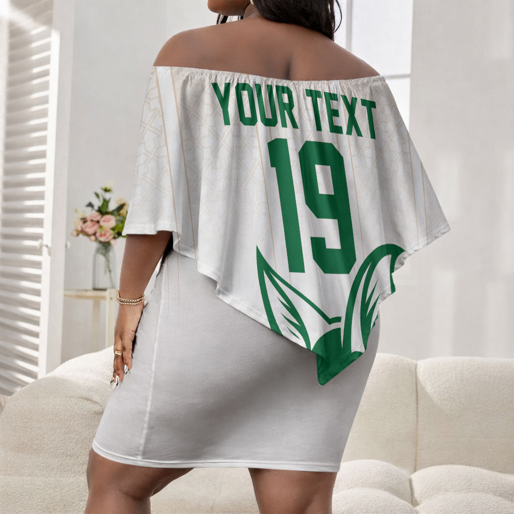 Custom World Football 2026 Algeria Off Shoulder Short Dress Les Fennecs Desert Fox Pride