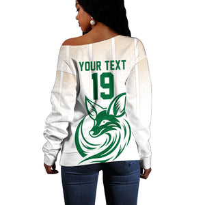 Custom World Football 2026 Algeria Off Shoulder Sweater Les Fennecs Desert Fox Pride