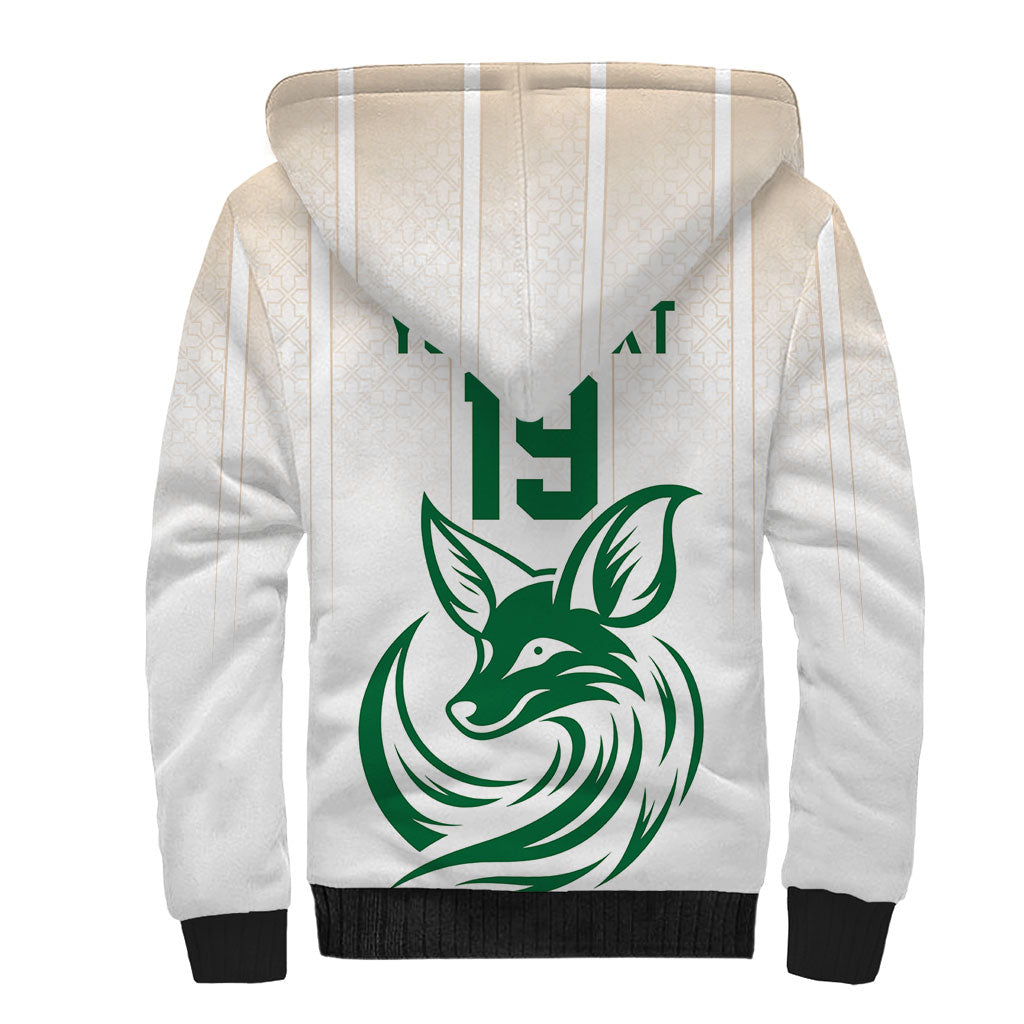 Custom World Football 2026 Algeria Sherpa Hoodie Les Fennecs Desert Fox Pride