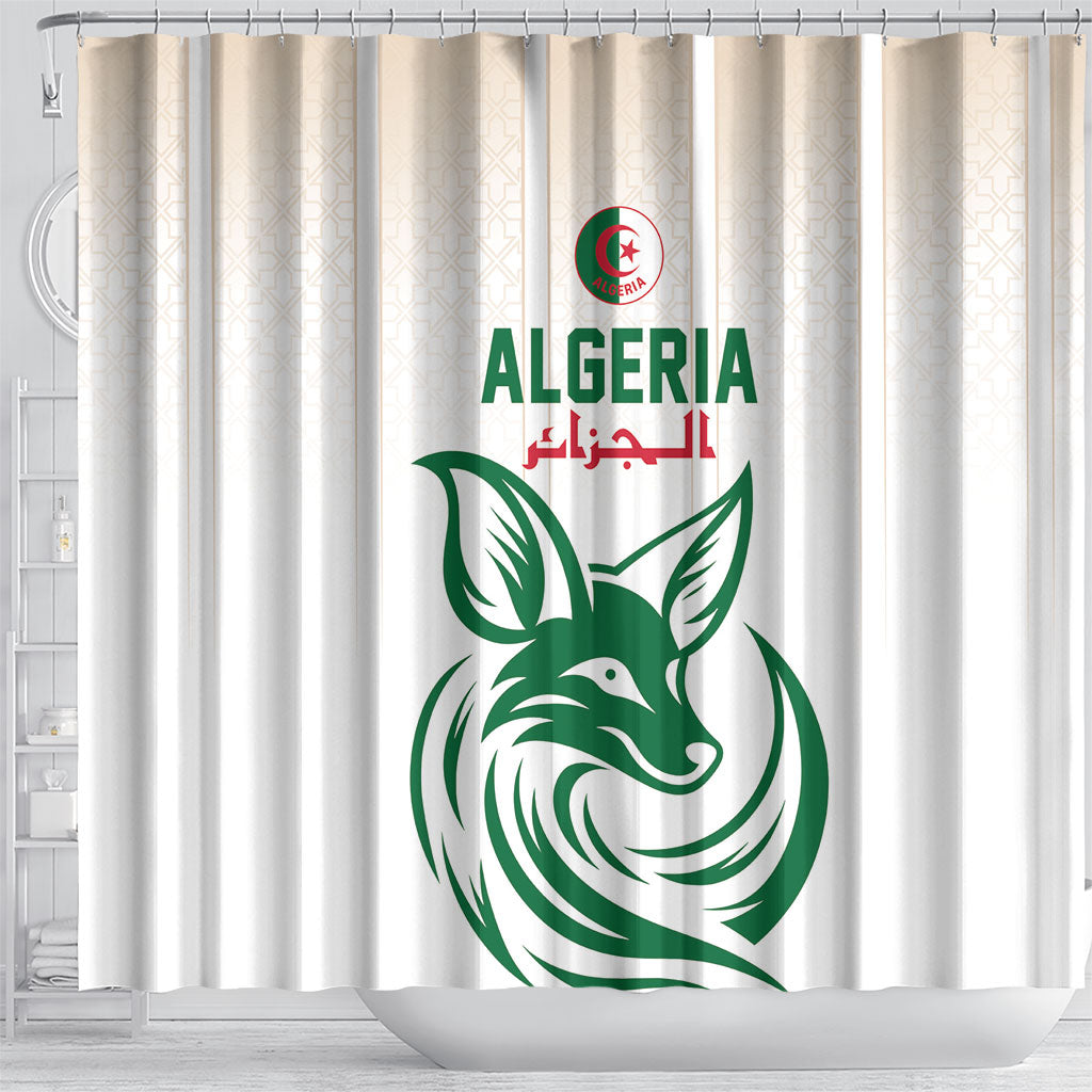 World Football 2026 Algeria Shower Curtain Les Fennecs Desert Fox Pride
