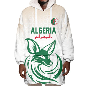 Custom World Football 2026 Algeria Wearable Blanket Hoodie Les Fennecs Desert Fox Pride