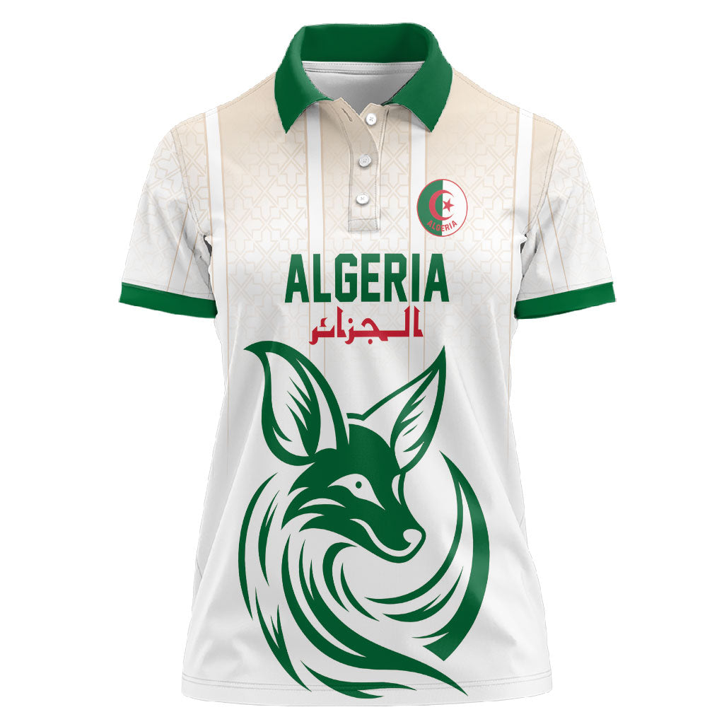 Custom World Football 2026 Algeria Women Polo Shirt Les Fennecs Desert Fox Pride