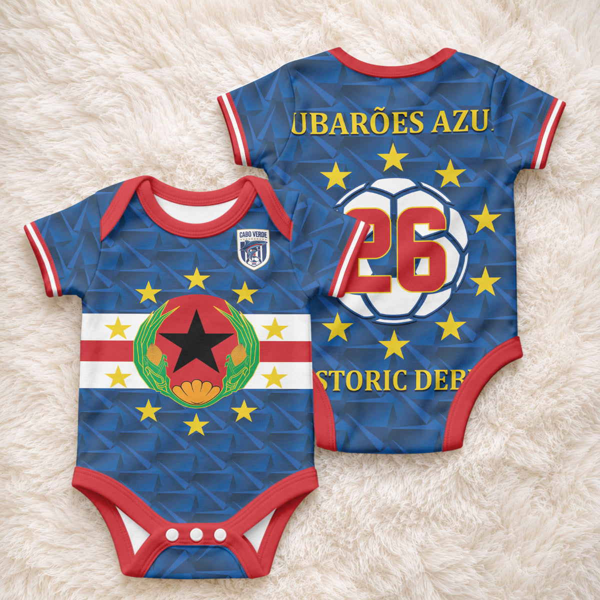 Cabo Verde World Football Baby Onesie Tubaroes Azuis Historic Debut 2026