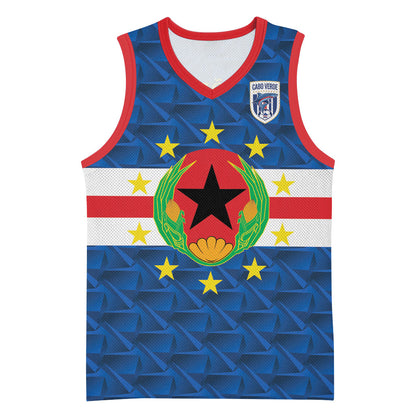 Cabo Verde Tubaroes Azuis Historic Debut 2026 Basketball Jersey Cape Verde Past and Present Flag Motif