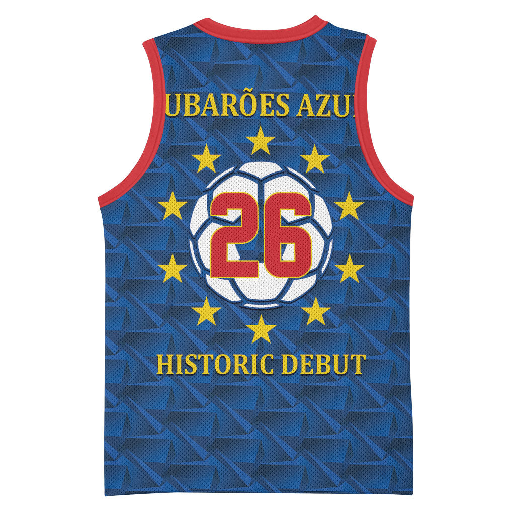 Cabo Verde Tubaroes Azuis Historic Debut 2026 Basketball Jersey Cape Verde Past and Present Flag Motif