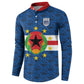Cabo Verde Tubaroes Azuis Historic Debut 2026 Button Sweatshirt Cape Verde Past and Present Flag Motif