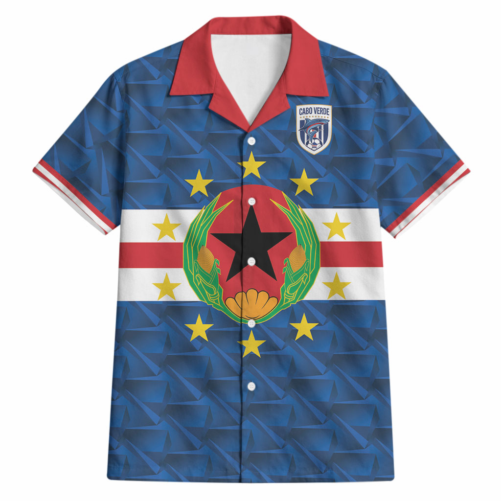 Cabo Verde Tubaroes Azuis Historic Debut 2026 Hawaiian Shirt Cape Verde Past and Present Flag Motif