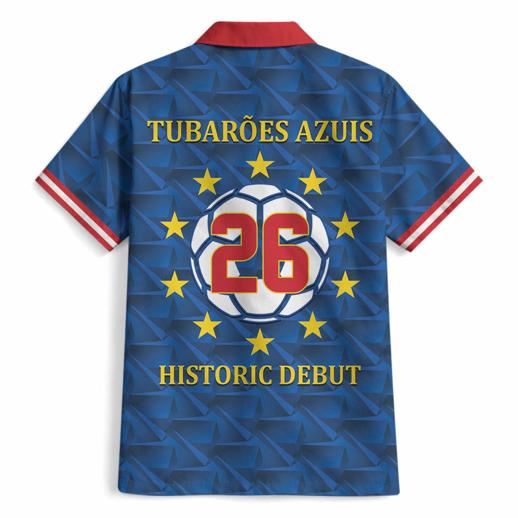 Cabo Verde Tubaroes Azuis Historic Debut 2026 Hawaiian Shirt Cape Verde Past and Present Flag Motif