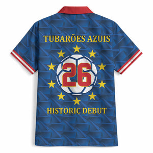 Cabo Verde Tubaroes Azuis Historic Debut 2026 Hawaiian Shirt Cape Verde Past and Present Flag Motif