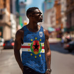 Cabo Verde Tubaroes Azuis Historic Debut 2026 Men Tank Top Cape Verde Past and Present Flag Motif