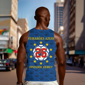 Cabo Verde Tubaroes Azuis Historic Debut 2026 Men Tank Top Cape Verde Past and Present Flag Motif