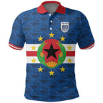 Cabo Verde Tubaroes Azuis Historic Debut 2026 Polo Shirt Cape Verde Past and Present Flag Motif