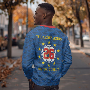 Cabo Verde Tubaroes Azuis Historic Debut 2026 Sweatshirt Cape Verde Past and Present Flag Motif