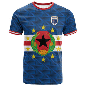 Cabo Verde Tubaroes Azuis Historic Debut 2026 T shirt Cape Verde Past and Present Flag Motif