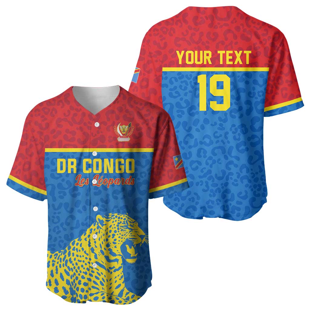 Custom World Football 2026 DR Congo Baseball Jersey Roar of Les Leopards