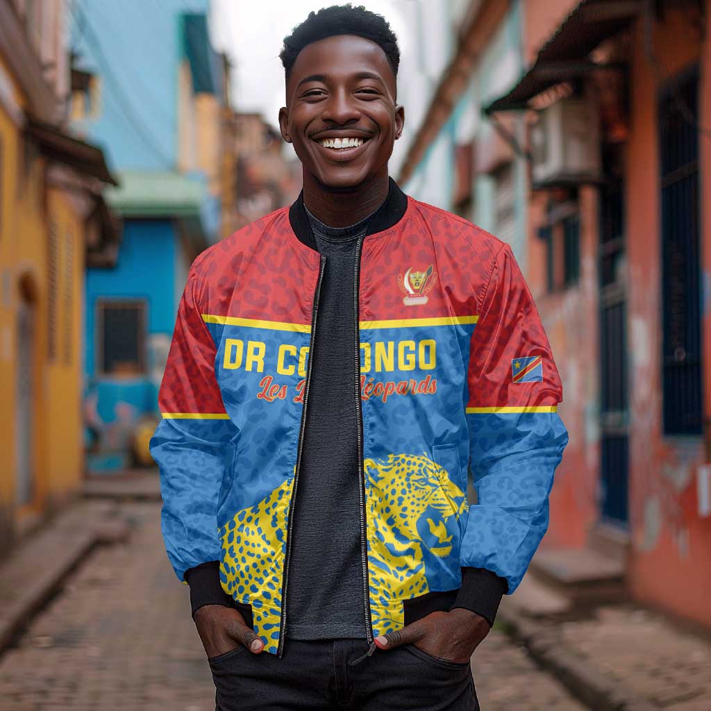 Custom World Football 2026 DR Congo Bomber Jacket Roar of Les Leopards