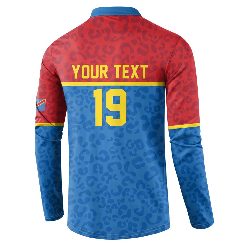 Custom World Football 2026 DR Congo Button Sweatshirt Roar of Les Leopards