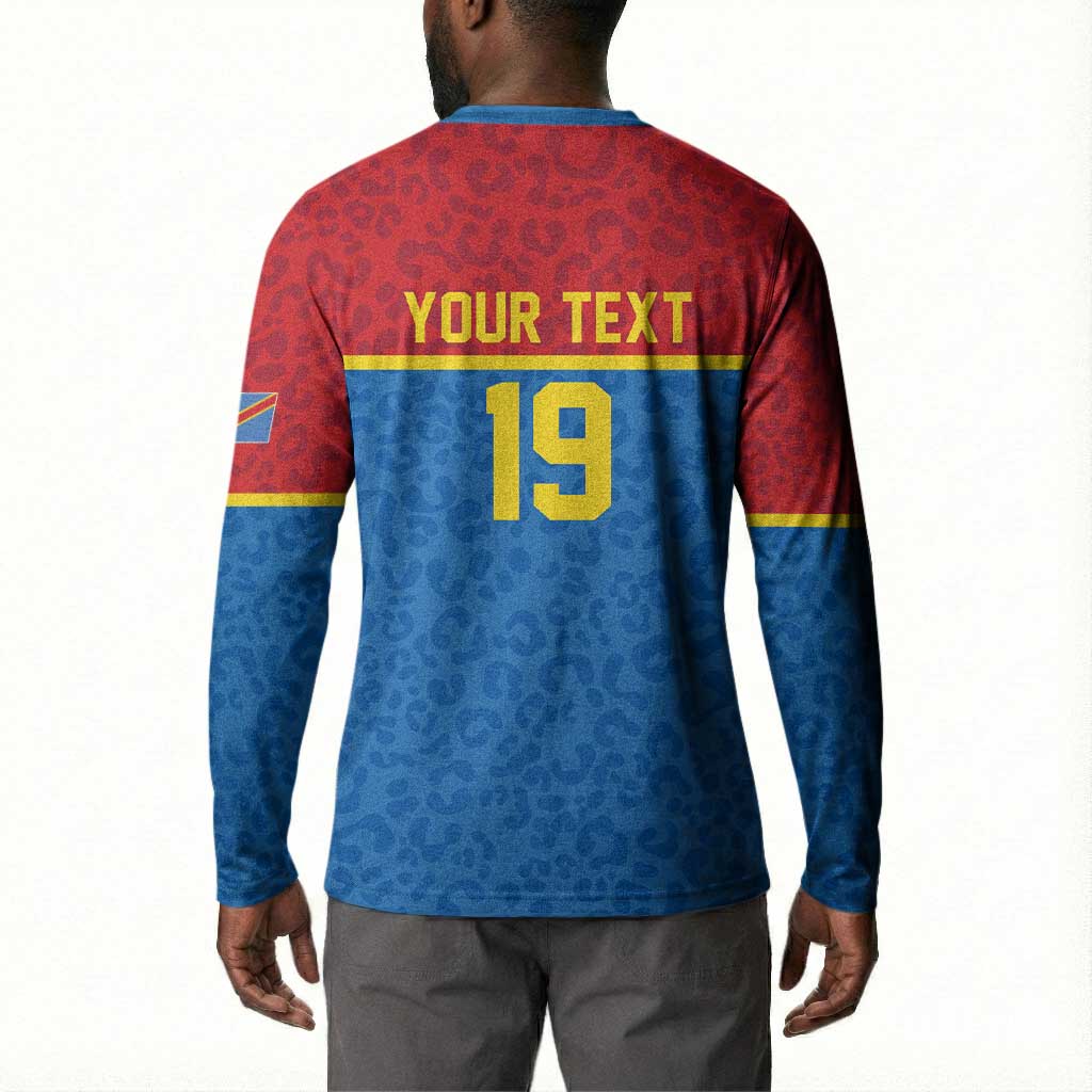 Custom World Football 2026 DR Congo Button Sweatshirt Roar of Les Leopards