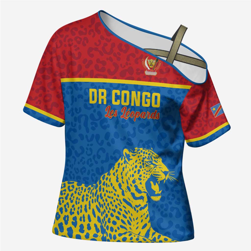 Custom World Football 2026 DR Congo Cross Shoulder Shirt Roar of Les Leopards
