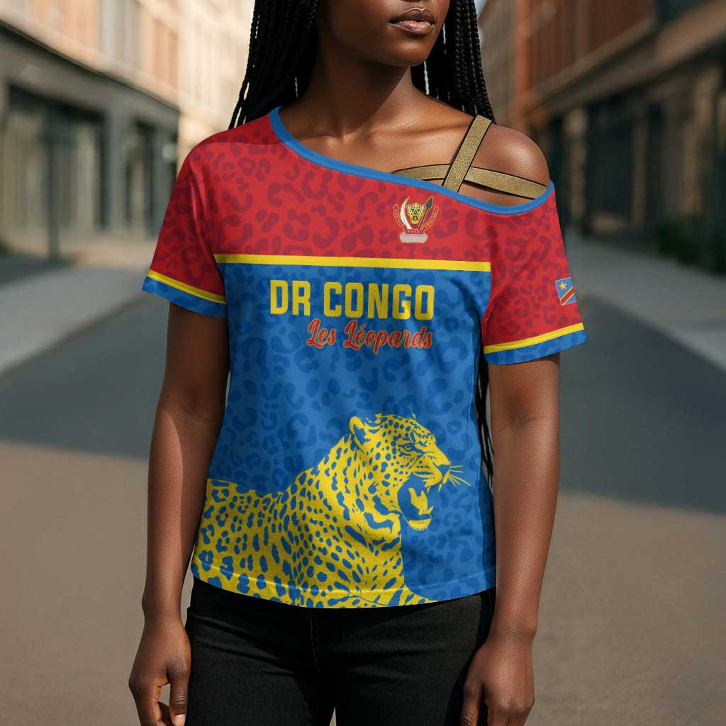 Custom World Football 2026 DR Congo Cross Shoulder Shirt Roar of Les Leopards