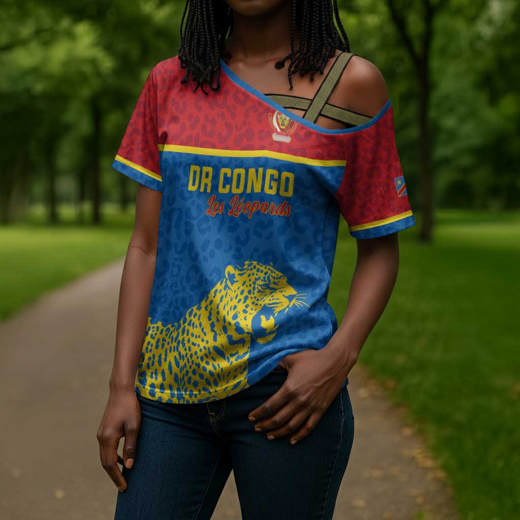 Custom World Football 2026 DR Congo Cross Shoulder Shirt Roar of Les Leopards