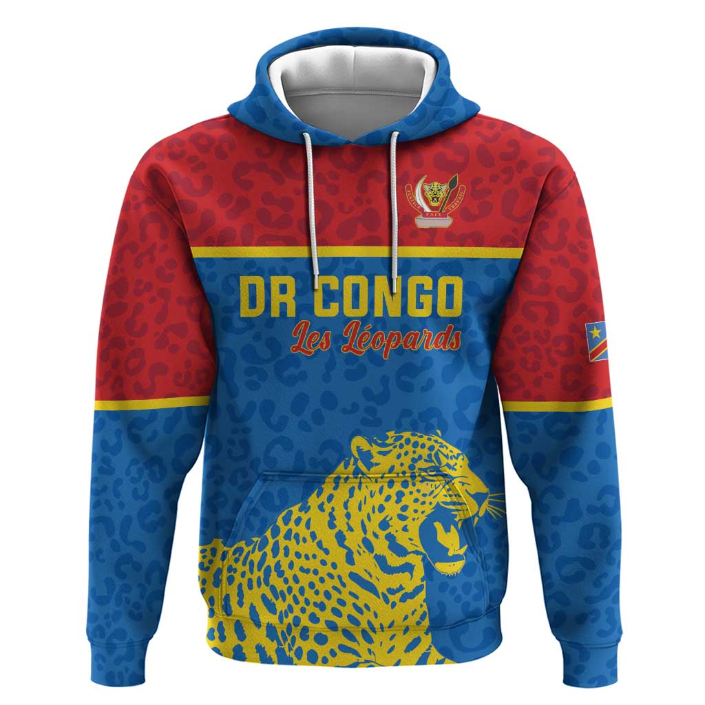 Custom World Football 2026 DR Congo Hoodie Roar of Les Leopards