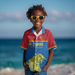 Custom World Football 2026 DR Congo Kid Hawaiian Shirt Roar of Les Leopards
