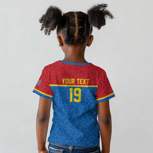 Custom World Football 2026 DR Congo Kid T shirt Roar of Les Leopards