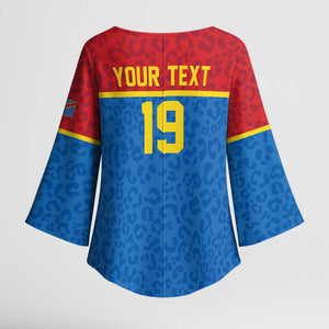 Custom World Football 2026 DR Congo Kimono Sleeve Blouse Roar of Les Leopards