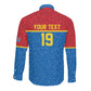 Custom World Football 2026 DR Congo Long Sleeve Button Shirt Roar of Les Leopards