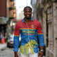 Custom World Football 2026 DR Congo Long Sleeve Button Shirt Roar of Les Leopards