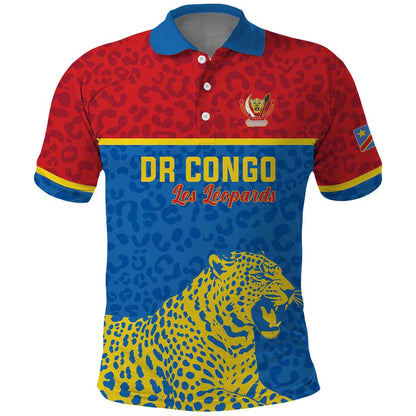Custom World Football 2026 DR Congo Polo Shirt Roar of Les Leopards