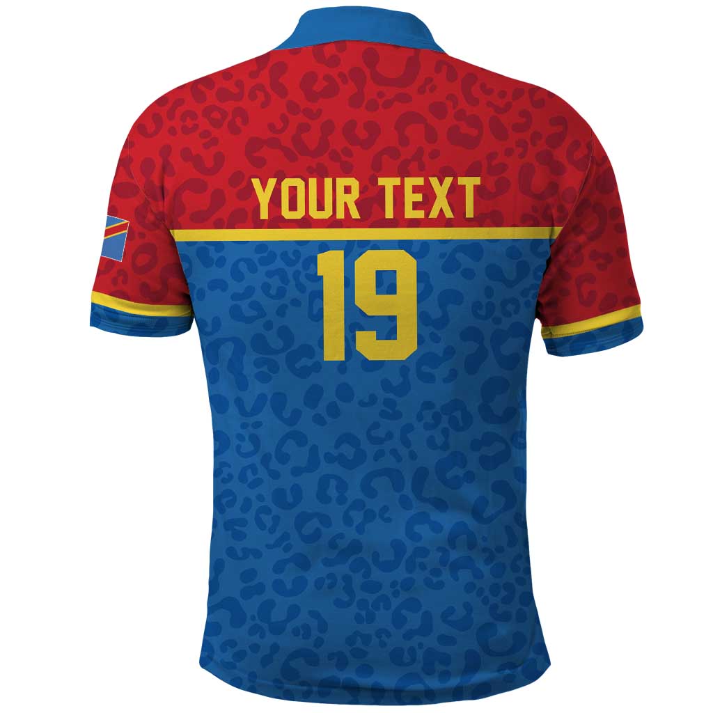 Custom World Football 2026 DR Congo Polo Shirt Roar of Les Leopards