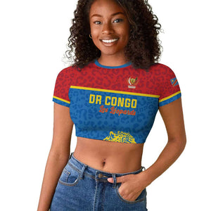 Custom World Football 2026 DR Congo Raglan Cropped T shirt Roar of Les Leopards