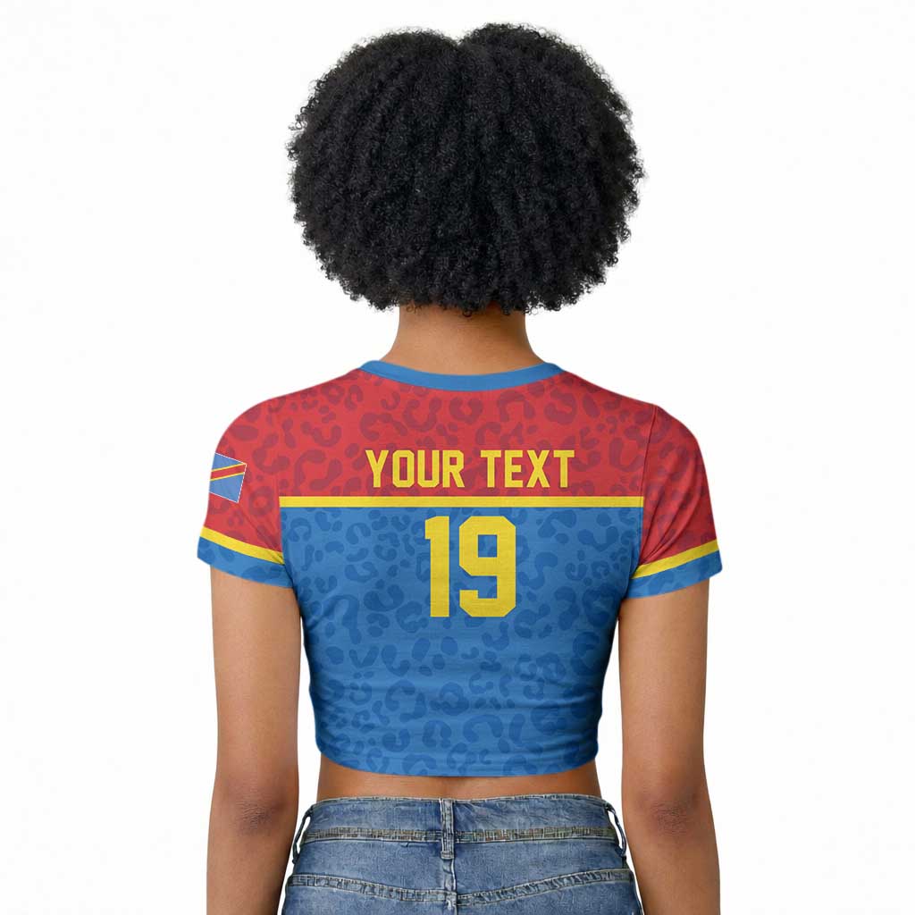 Custom World Football 2026 DR Congo Raglan Cropped T shirt Roar of Les Leopards