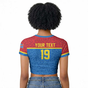 Custom World Football 2026 DR Congo Raglan Cropped T shirt Roar of Les Leopards