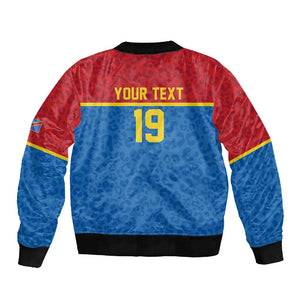 Custom World Football 2026 DR Congo Sleeve Zip Bomber Jacket Roar of Les Leopards