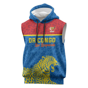 Custom World Football 2026 DR Congo Sleeveless Hoodie Roar of Les Leopards