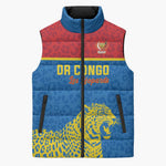 Custom World Football 2026 DR Congo Sleeveless Puffer Jacket Roar of Les Leopards