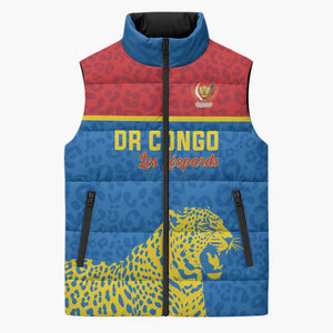 Custom World Football 2026 DR Congo Sleeveless Puffer Jacket Roar of Les Leopards